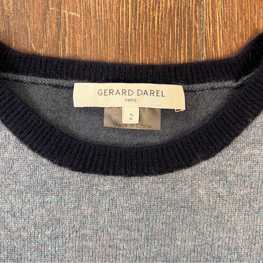 GERARD DAREL Lovana Oversized 100% Cashmere Sweater In Stylish Blue SZ MED - Picture 4 of 7